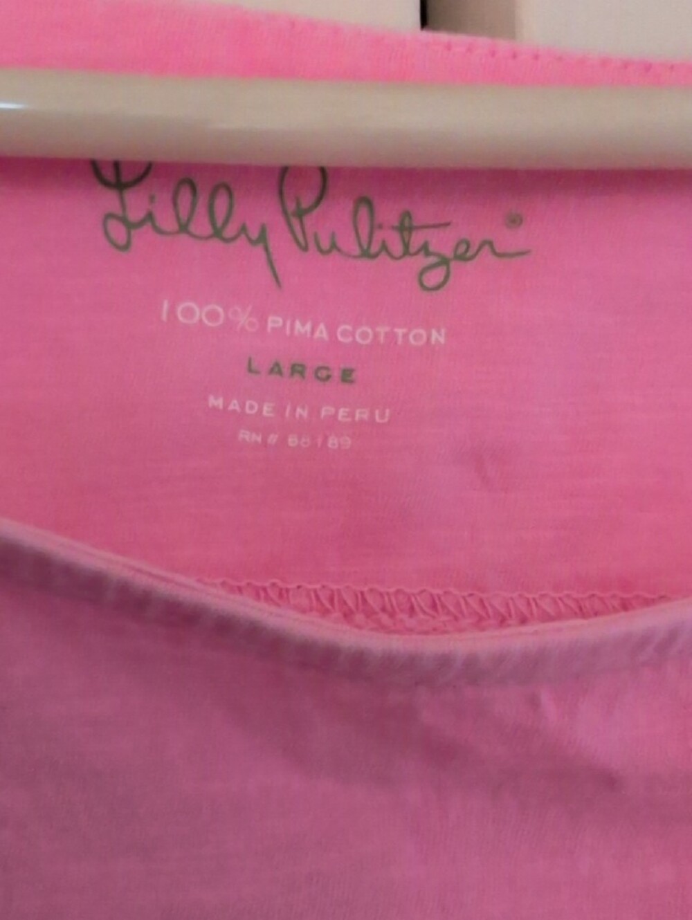 Lilly Pulitzer Hot Pink Pima Cotton Sleep Shirt Or Dress LARGE - Picture 2 of 7